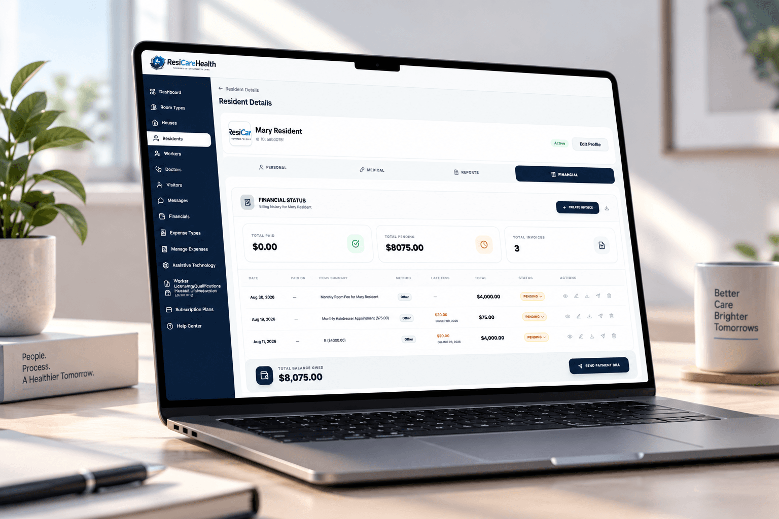 ResiCareHealth Financial & Revenue Analytics Dashboard